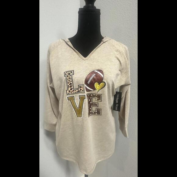 New Vintage Rose Pull Over Light Weight Hoodie Women's Size Large - Picture 1 of 5